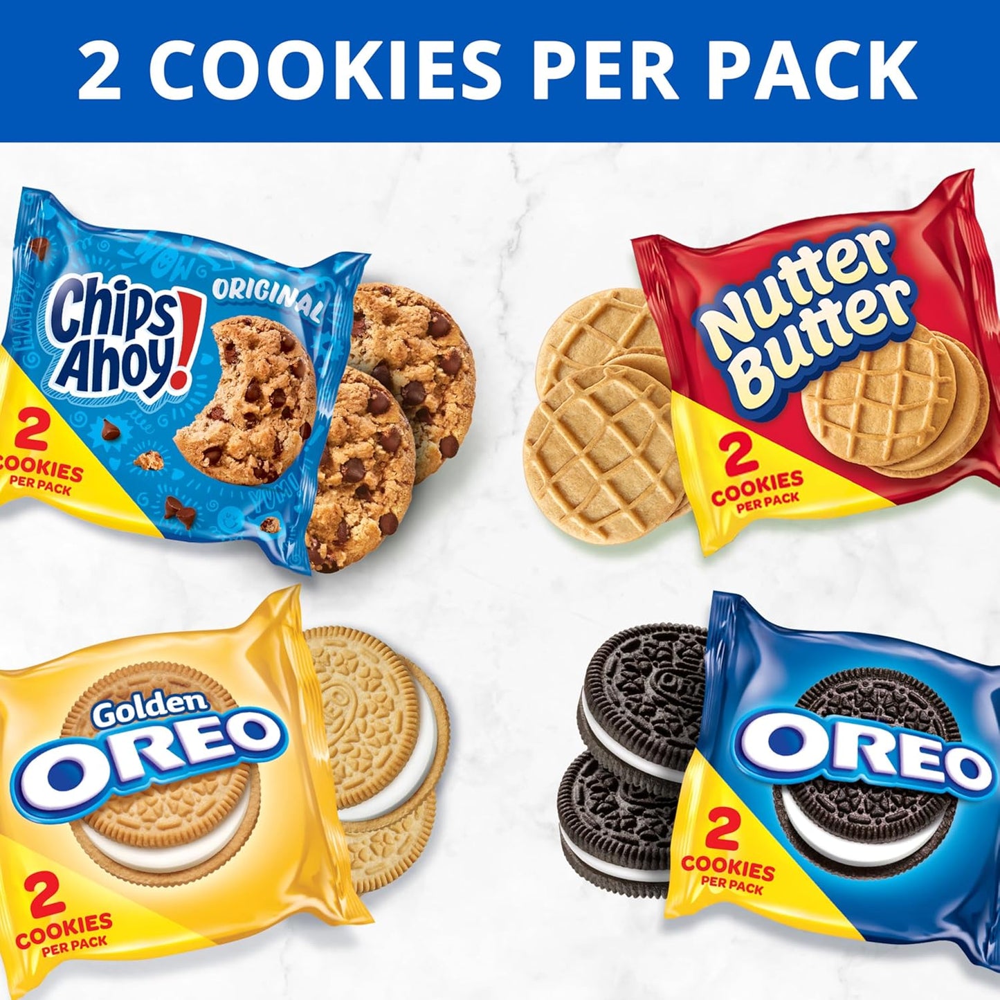 OREO Original, OREO Golden, CHIPS AHOY! & Nutter Butter Cookie Snacks Variety Pack