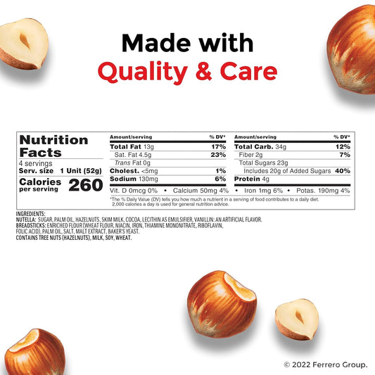Nutella & GO! Bulk 12 Pack, Hazelnut and Cocoa Spread with Breadsticks